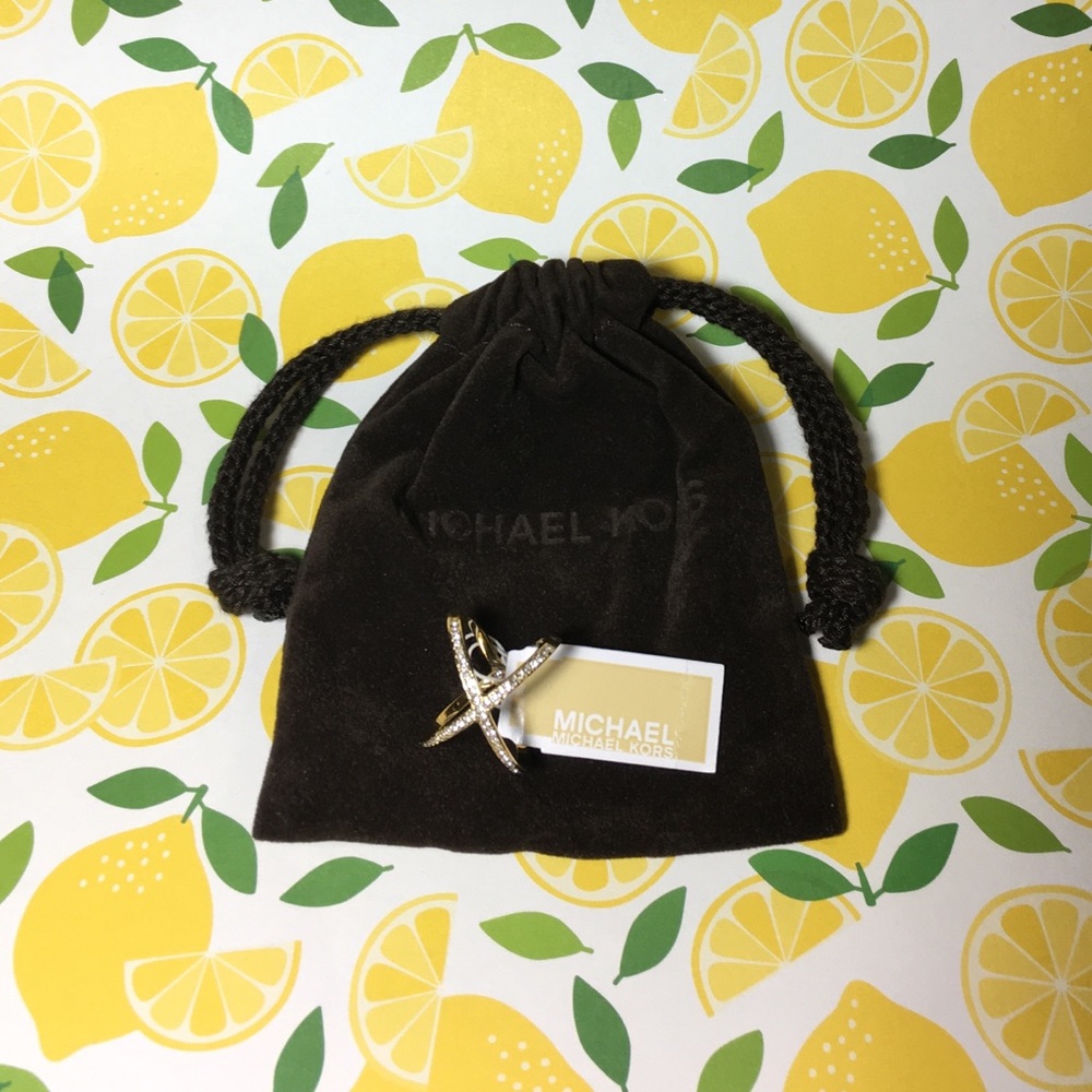 Michael Kors Ring Brilliance Pave Gold Crystal